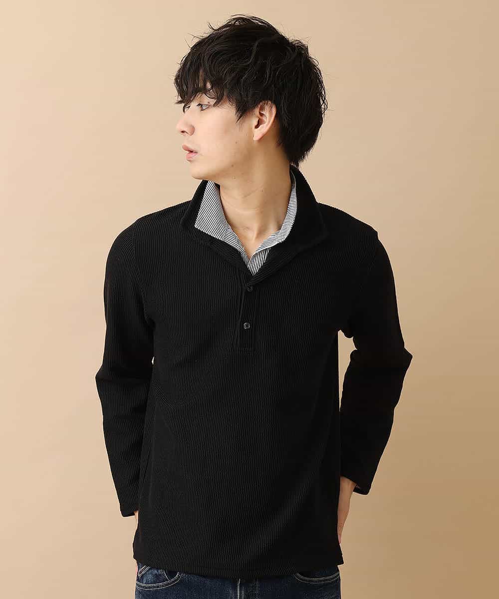 MKKAM66079 MK MICHEL KLEIN HOMME(MKミッシェルクランオム) カットソー／スパンテレコ ブラック