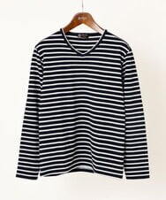 MKKAU06069 MK MICHEL KLEIN HOMME(MKミッシェルクランオム) ボーダーカットソー ネイビー