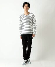 MKKAU06069 MK MICHEL KLEIN HOMME(MKミッシェルクランオム) ボーダーカットソー ホワイト