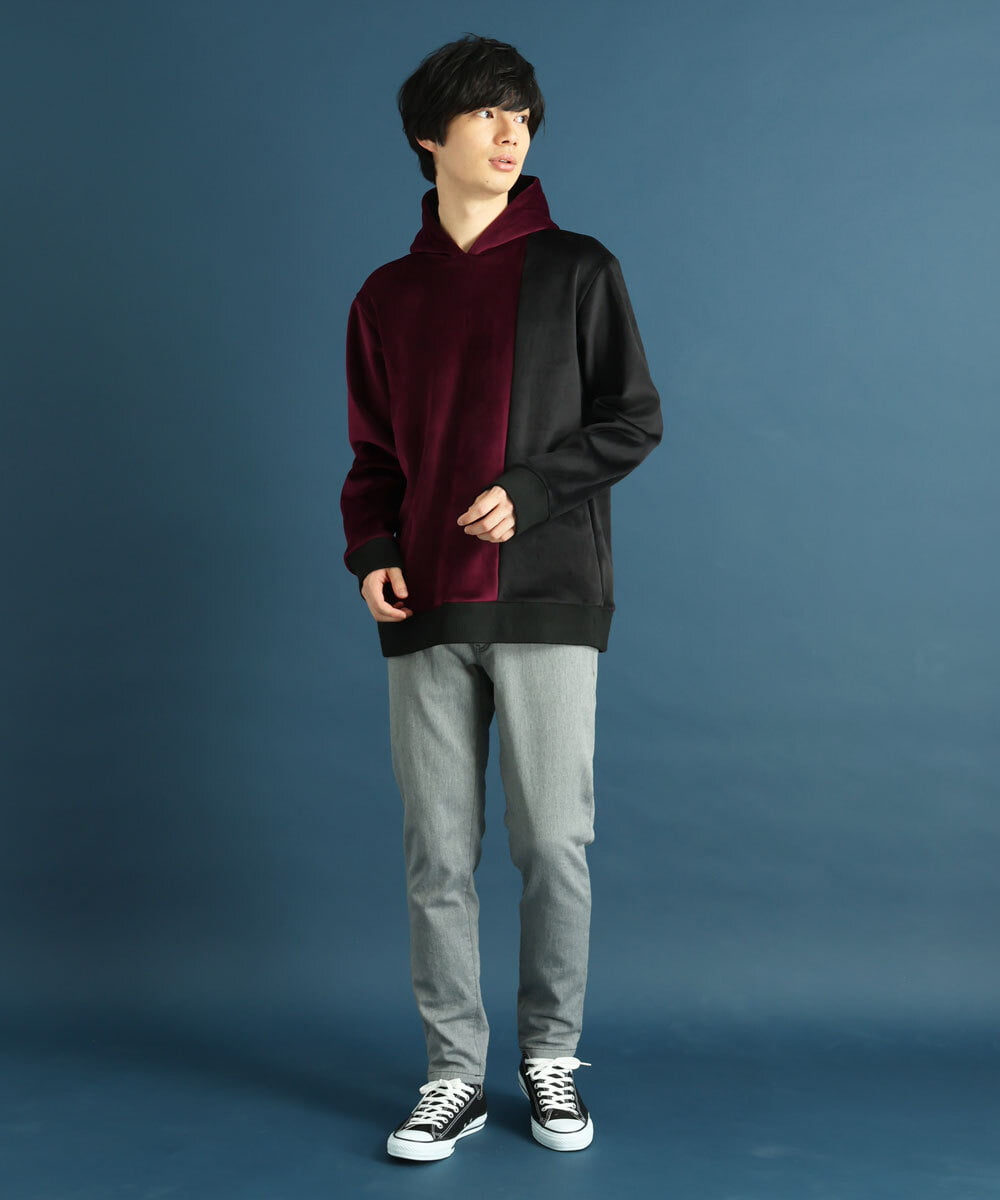 MKKAU29099 MK MICHEL KLEIN HOMME(MKミッシェルクランオム) ベロアプルパーカー パープル(77)