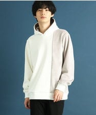 MKKAU29099 MK MICHEL KLEIN HOMME(MKミッシェルクランオム) ベロアプルパーカー ホワイト(90)