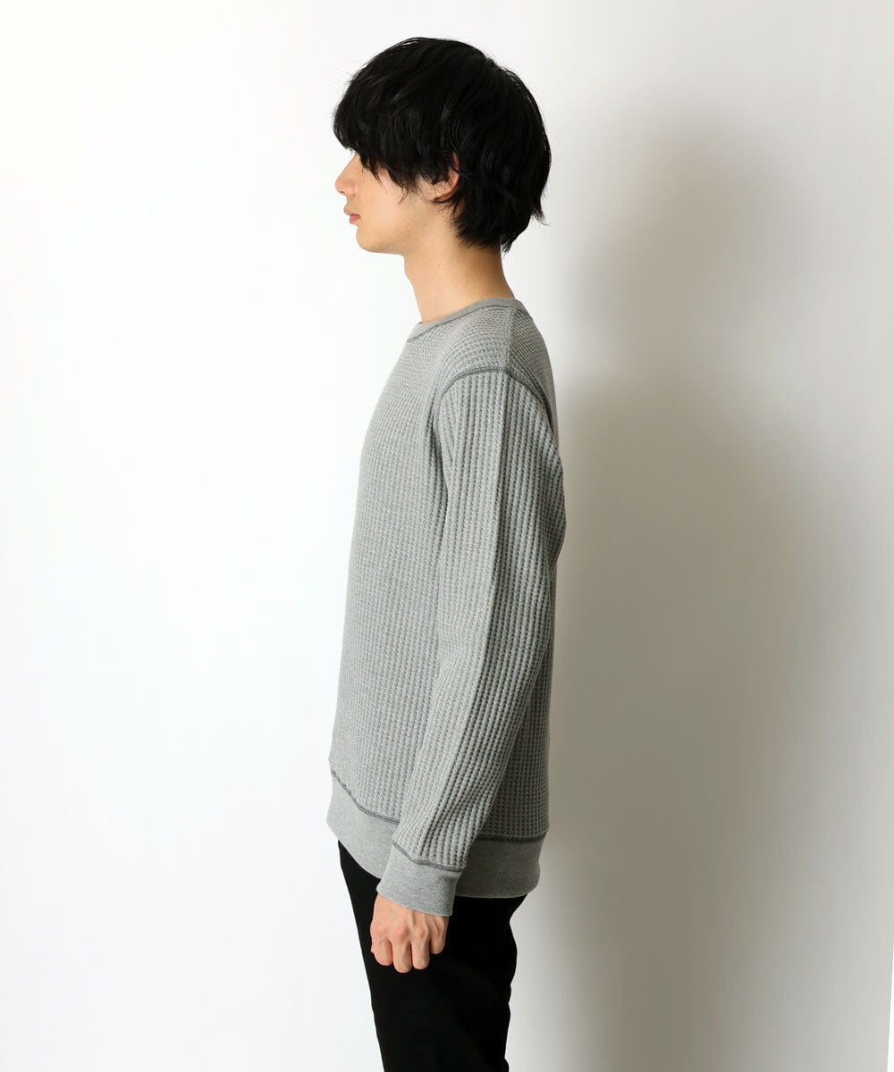 MKKAU32089 MK MICHEL KLEIN HOMME(MKミッシェルクランオム) ワッフルカットソー グレー(92)