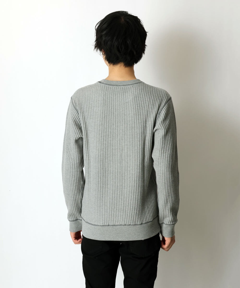 MKKAU32089 MK MICHEL KLEIN HOMME(MKミッシェルクランオム) ワッフルカットソー グレー(92)