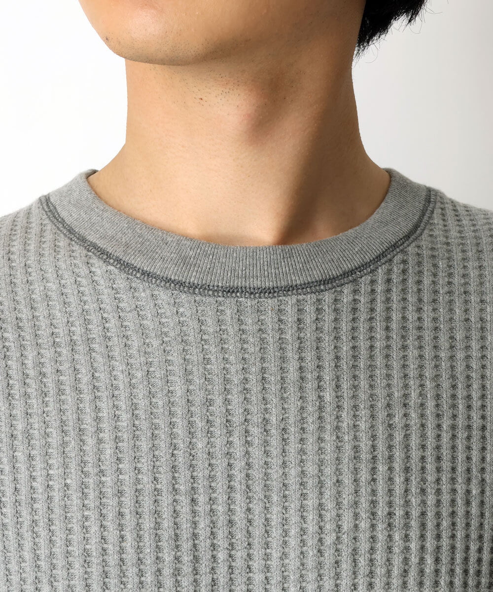 MKKAU32089 MK MICHEL KLEIN HOMME(MKミッシェルクランオム) ワッフルカットソー グレー(92)