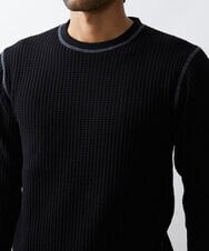 MKKAU32089 MK MICHEL KLEIN HOMME(MKミッシェルクランオム) ワッフルカットソー ブラック(94)