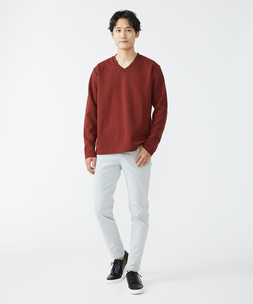 MKKAV13069 MK MICHEL KLEIN HOMME(MKミッシェルクランオム) ジャガードカットソー オレンジ(15)