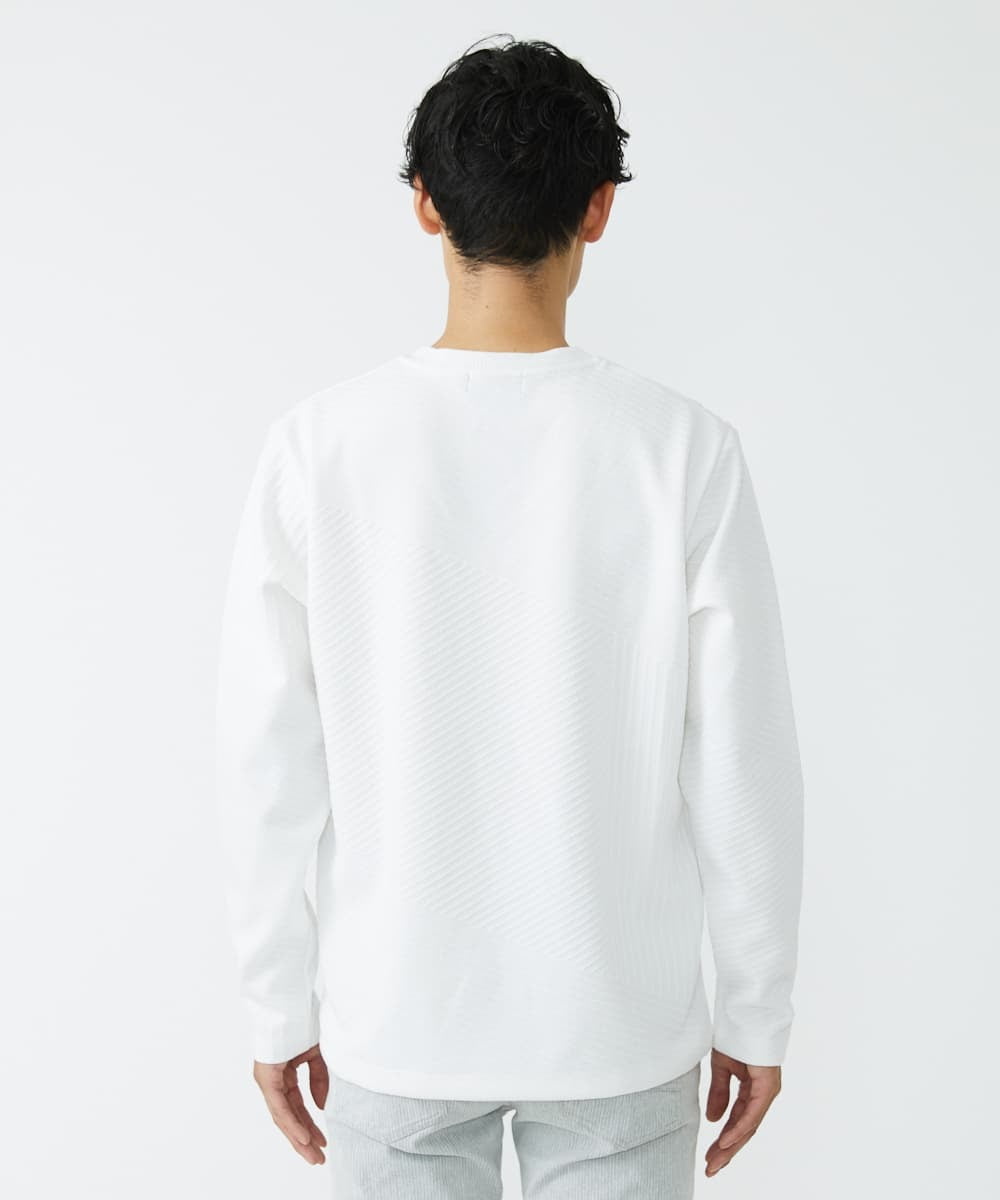 MKKAV13069 MK MICHEL KLEIN HOMME(MKミッシェルクランオム) ジャガードカットソー ホワイト(90)