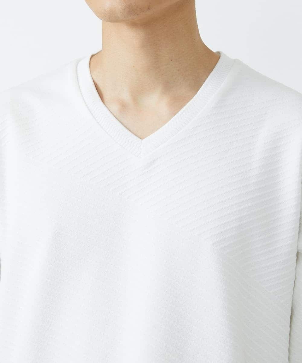 MKKAV13069 MK MICHEL KLEIN HOMME(MKミッシェルクランオム) ジャガードカットソー ホワイト(90)