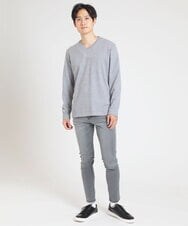 MKKAV35079 MK MICHEL KLEIN HOMME(MKミッシェルクランオム) 起毛Vネックカットソー グレー(92)