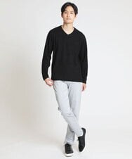 MKKAV35079 MK MICHEL KLEIN HOMME(MKミッシェルクランオム) 起毛Vネックカットソー ブラック(94)