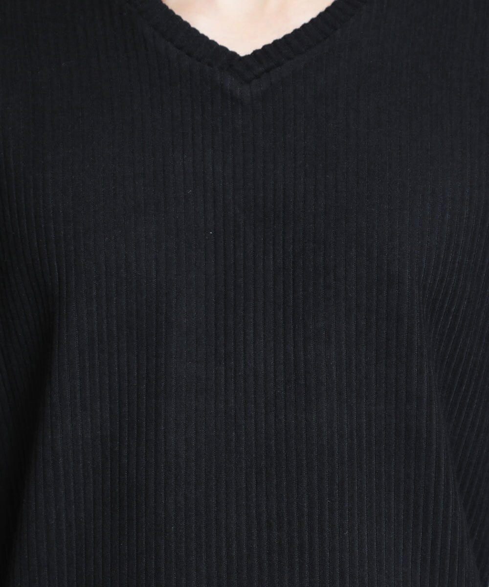MKKAV35079 MK MICHEL KLEIN HOMME(MKミッシェルクランオム) 起毛Vネックカットソー ブラック(94)