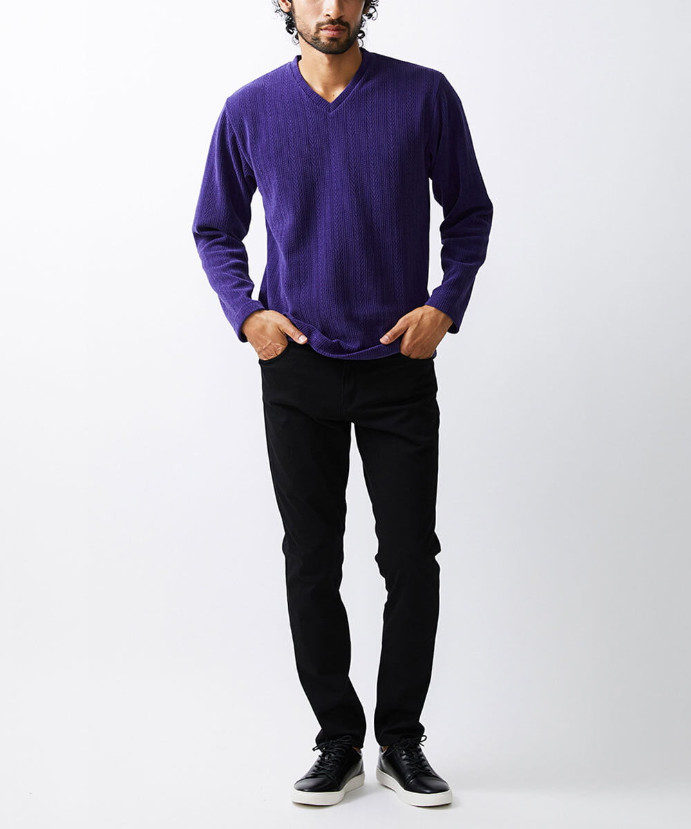 MKKAV63069 MK MICHEL KLEIN HOMME(MKミッシェルクランオム) モールリンクスカットソー パープル(65)