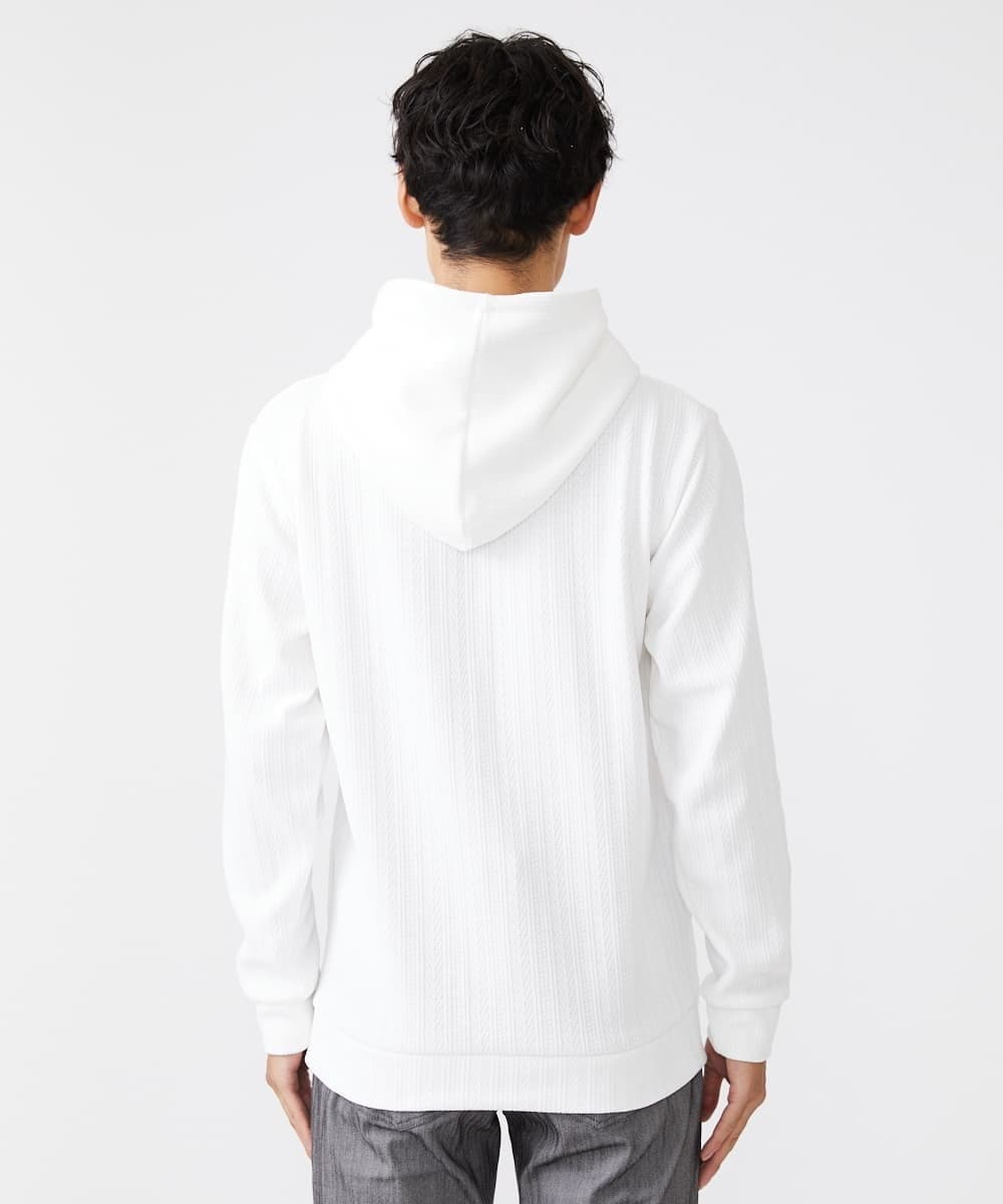 MKKAV64089 MK MICHEL KLEIN HOMME(MKミッシェルクランオム) モールリンクスプルパーカー ホワイト(90)