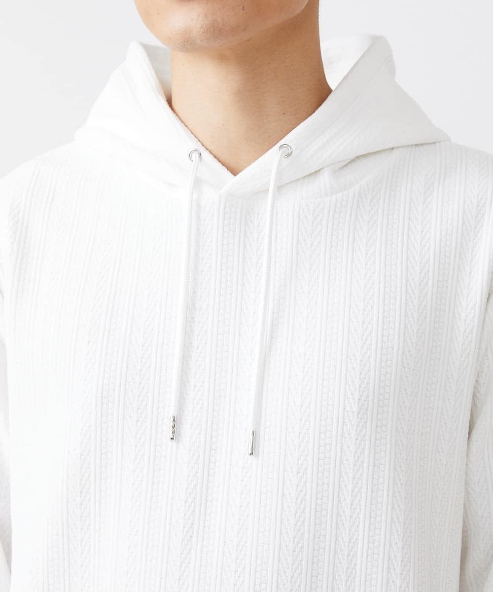 MKKAV64089 MK MICHEL KLEIN HOMME(MKミッシェルクランオム) モールリンクスプルパーカー ホワイト(90)
