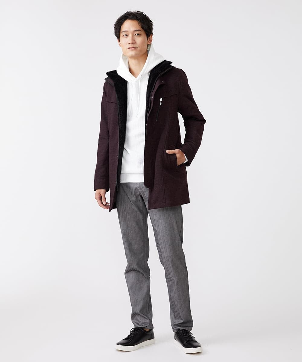 MKKAV64089 MK MICHEL KLEIN HOMME(MKミッシェルクランオム) モールリンクスプルパーカー ホワイト(90)