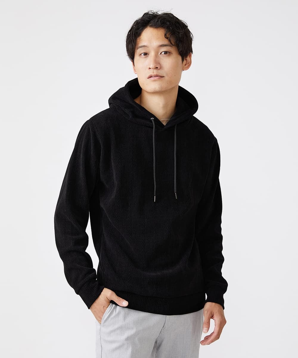 MKKAV64089 MK MICHEL KLEIN HOMME(MKミッシェルクランオム) モールリンクスプルパーカー ブラック(94)