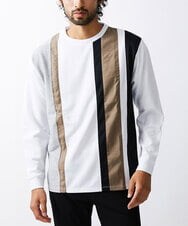 MKKAX07059 MK MICHEL KLEIN HOMME(MKミッシェルクランオム) ストライプ切り替えカットソー ホワイト(90)