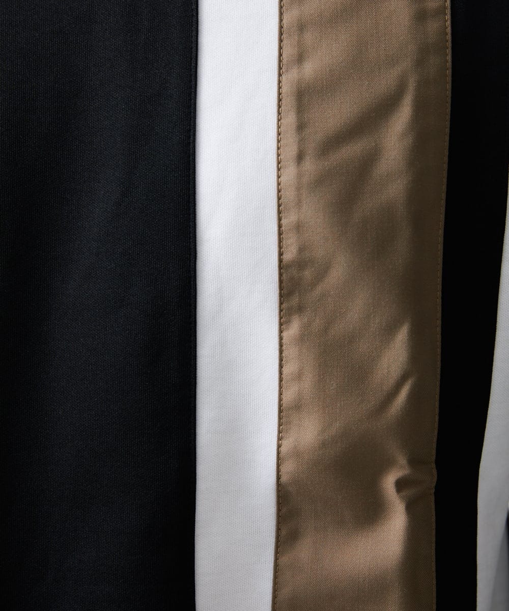 MKKAX07059 MK MICHEL KLEIN HOMME(MKミッシェルクランオム) ストライプ切り替えカットソー ブラック(94)