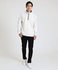 MKKAX16089 MK MICHEL KLEIN HOMME(MKミッシェルクランオム) ハーフジップスエード アイボリー(80)