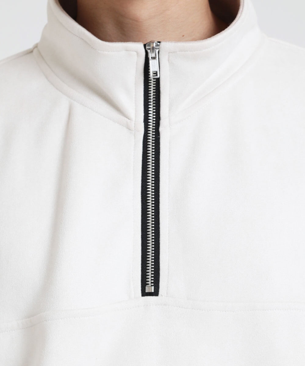 MKKAX16089 MK MICHEL KLEIN HOMME(MKミッシェルクランオム) ハーフジップスエード アイボリー(80)