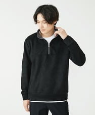 MKKAX16089 MK MICHEL KLEIN HOMME(MKミッシェルクランオム) ハーフジップスエード ブラック(94)
