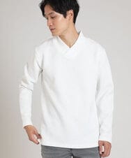 MKKAX20089 MK MICHEL KLEIN HOMME(MKミッシェルクランオム) ショールカラーカットソー ホワイト(90)