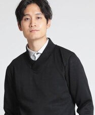MKKAX20089 MK MICHEL KLEIN HOMME(MKミッシェルクランオム) ショールカラーカットソー ブラック(94)