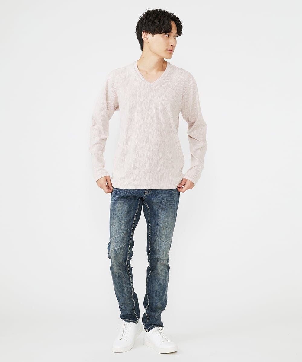 MKKAX32045 MK MICHEL KLEIN HOMME(MKミッシェルクランオム) 【WEB限定】楊柳クレープカットソー ピンク(03)