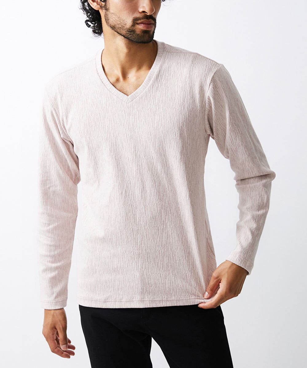 MKKAX32045 MK MICHEL KLEIN HOMME(MKミッシェルクランオム) 【WEB限定】楊柳クレープカットソー ピンク(03)