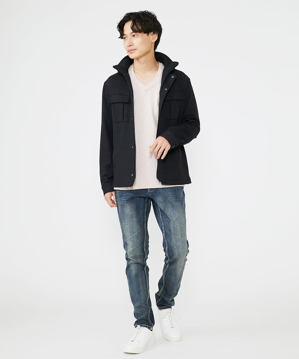 MKKAX32045 MK MICHEL KLEIN HOMME(MKミッシェルクランオム) 【WEB限定】楊柳クレープカットソー ピンク(03)