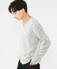 MKKAX32045 MK MICHEL KLEIN HOMME(MKミッシェルクランオム) 【WEB限定】楊柳クレープカットソー ライトグレー(91)