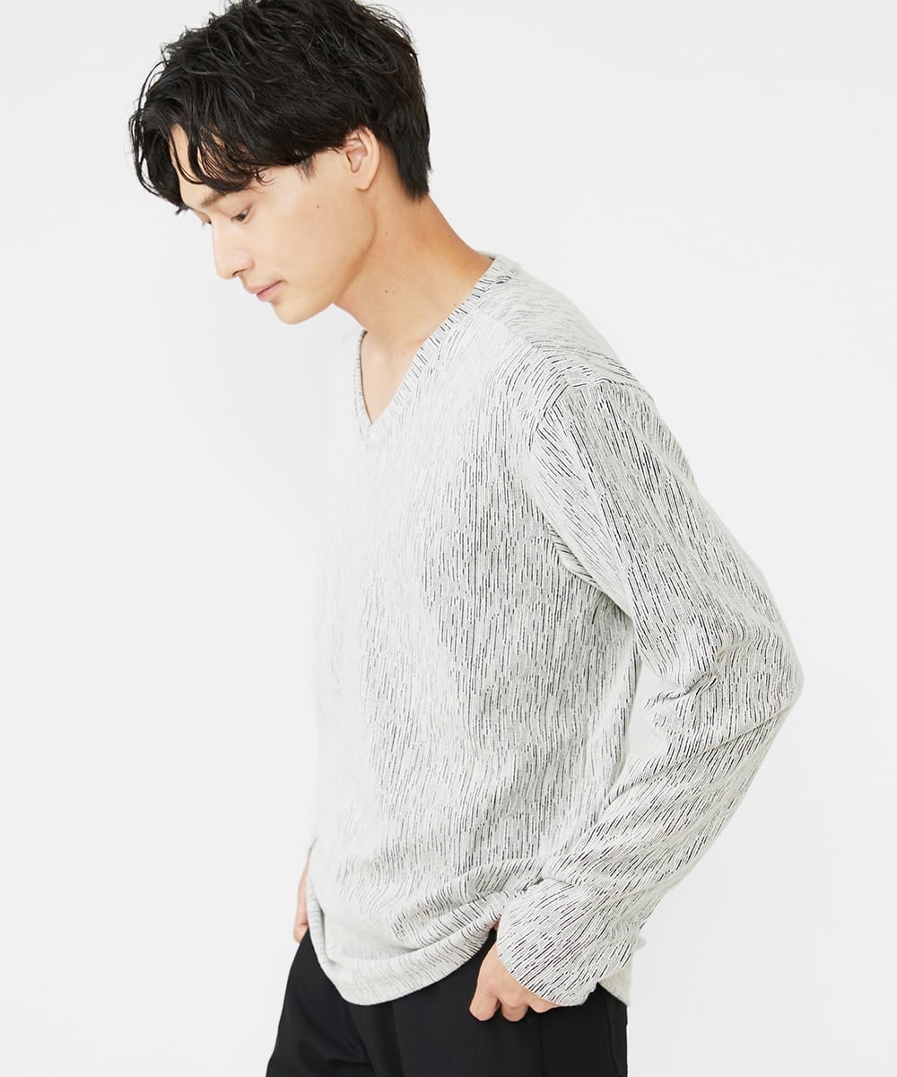 MKKAX32045 MK MICHEL KLEIN HOMME(MKミッシェルクランオム) 【WEB限定】楊柳クレープカットソー ライトグレー(91)