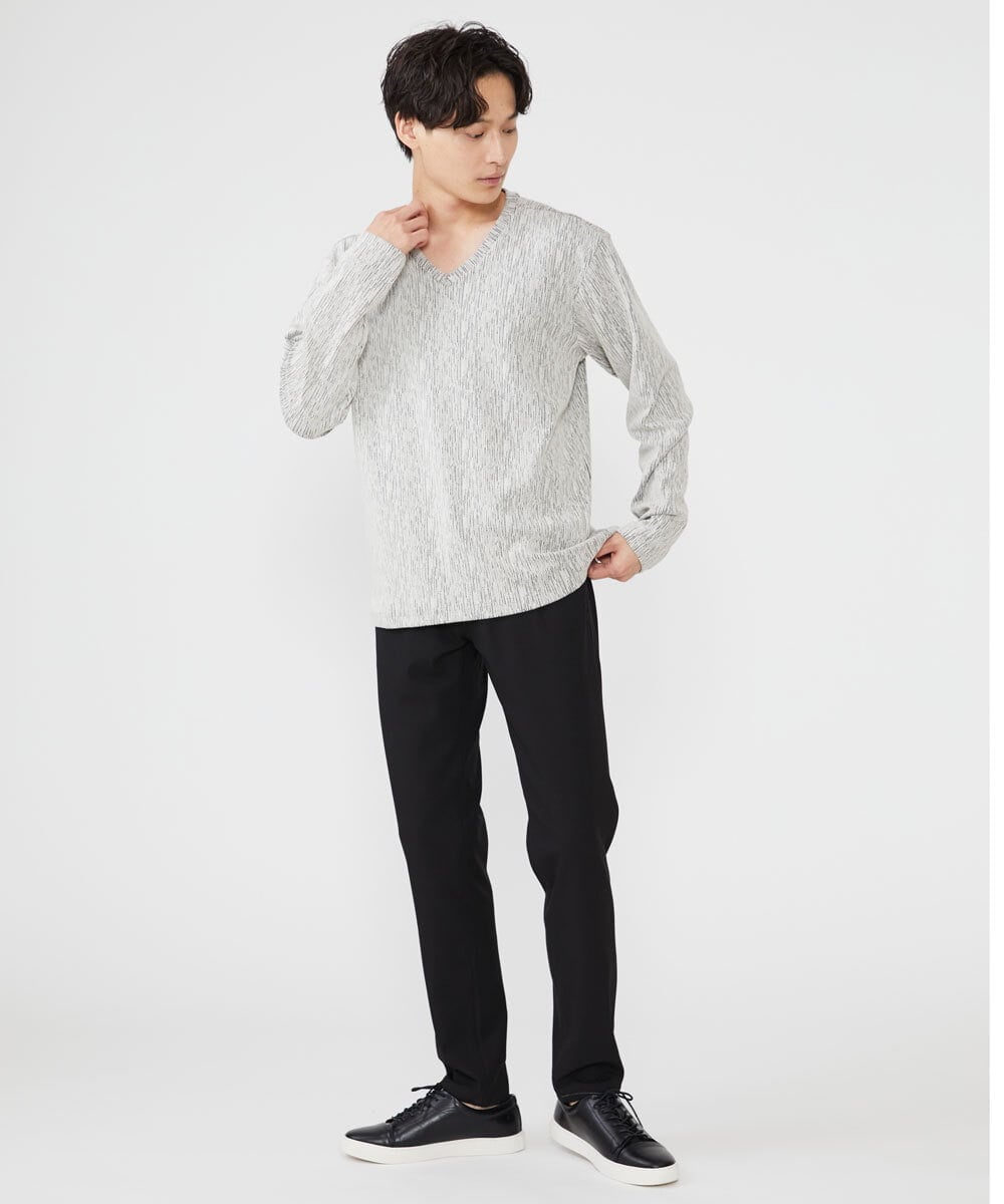 MKKAX32045 MK MICHEL KLEIN HOMME(MKミッシェルクランオム) 【WEB限定】楊柳クレープカットソー ライトグレー(91)