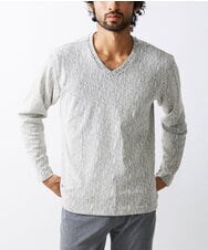 MKKAX32045 MK MICHEL KLEIN HOMME(MKミッシェルクランオム) 【WEB限定】楊柳クレープカットソー ライトグレー(91)