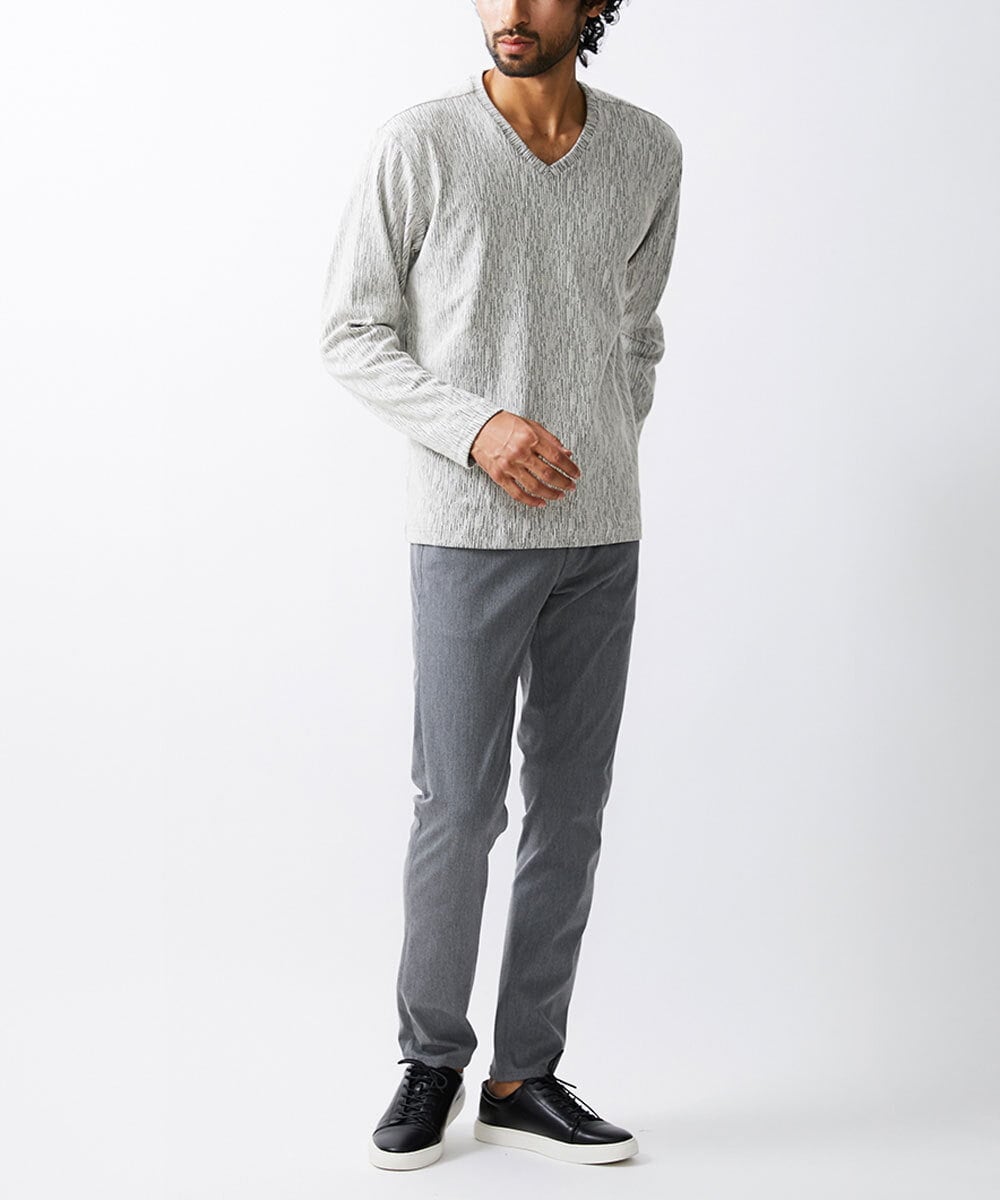 MKKAX32045 MK MICHEL KLEIN HOMME(MKミッシェルクランオム) 【WEB限定】楊柳クレープカットソー ライトグレー(91)