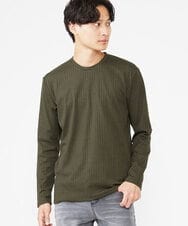 MKKAX33045 MK MICHEL KLEIN HOMME(MKミッシェルクランオム) 【WEB限定】ストライプカットソー カーキ(37)