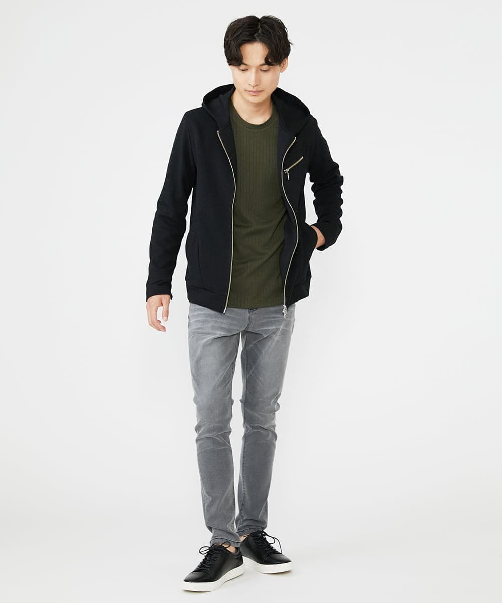 MKKAX33045 MK MICHEL KLEIN HOMME(MKミッシェルクランオム) 【WEB限定】ストライプカットソー カーキ(37)