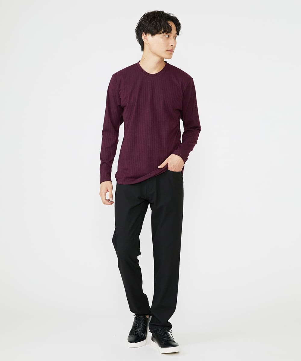 MKKAX33045 MK MICHEL KLEIN HOMME(MKミッシェルクランオム) 【WEB限定】ストライプカットソー パープル(77)