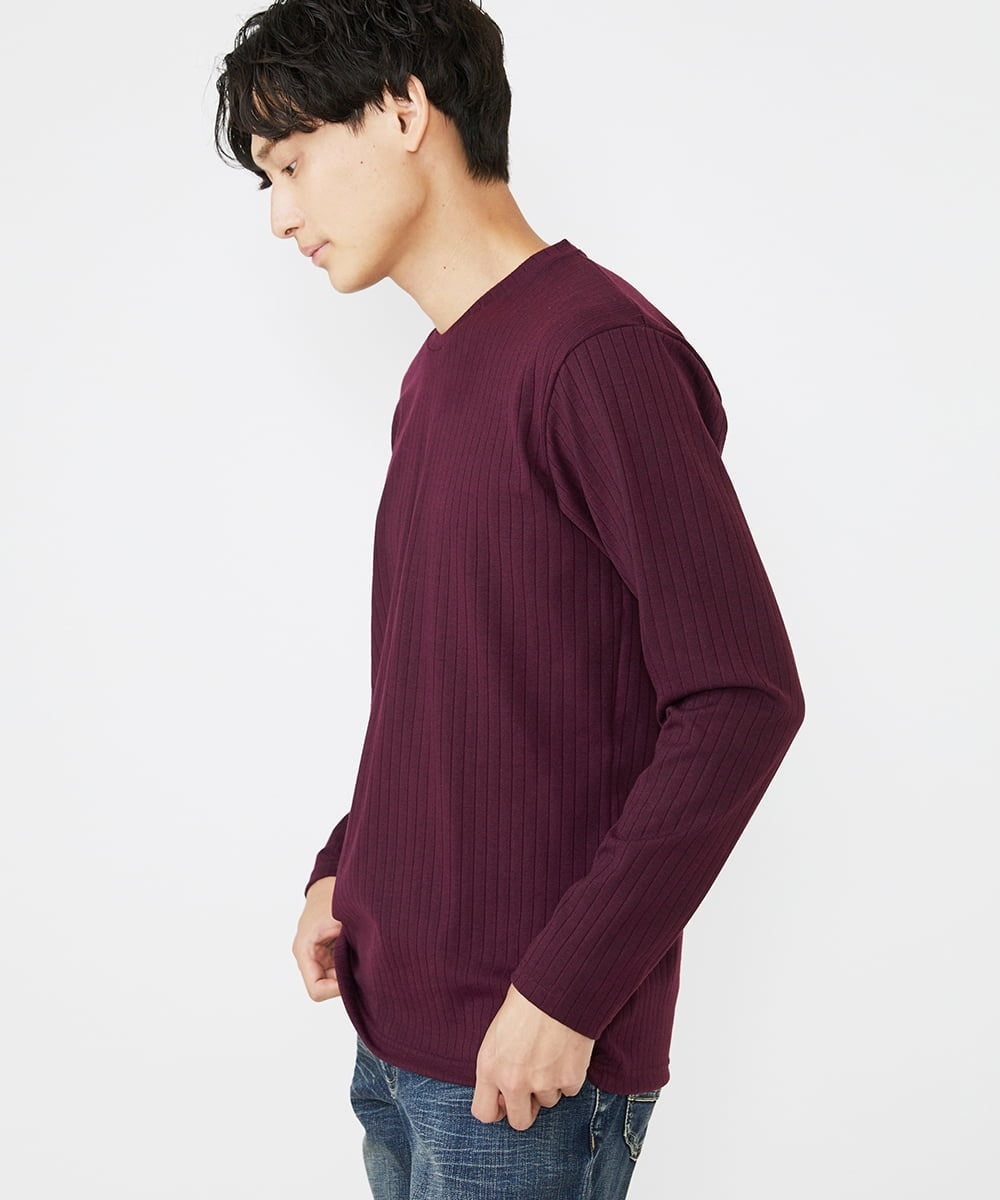 MKKAX33045 MK MICHEL KLEIN HOMME(MKミッシェルクランオム) 【WEB限定】ストライプカットソー パープル(77)