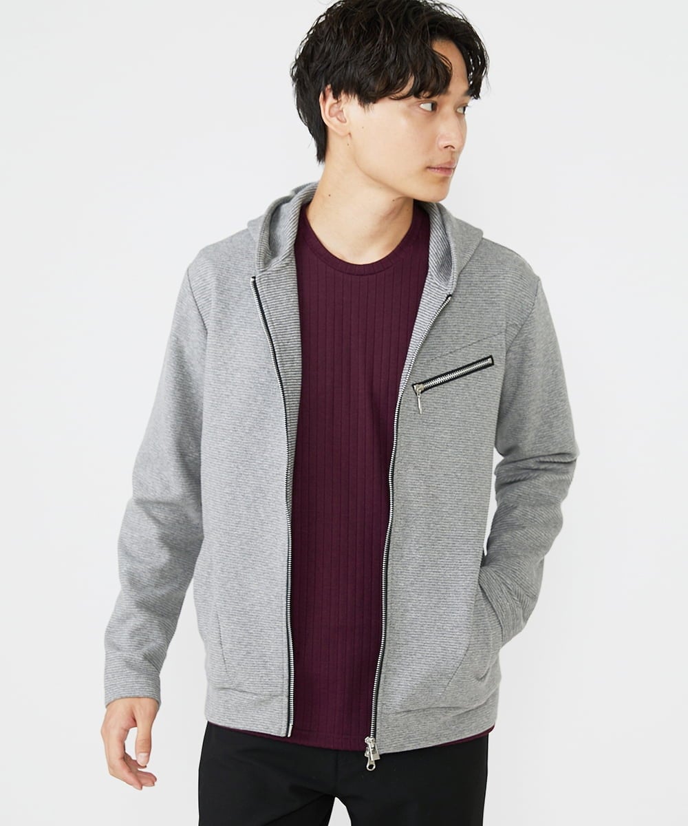 MKKAX33045 MK MICHEL KLEIN HOMME(MKミッシェルクランオム) 【WEB限定】ストライプカットソー パープル(77)