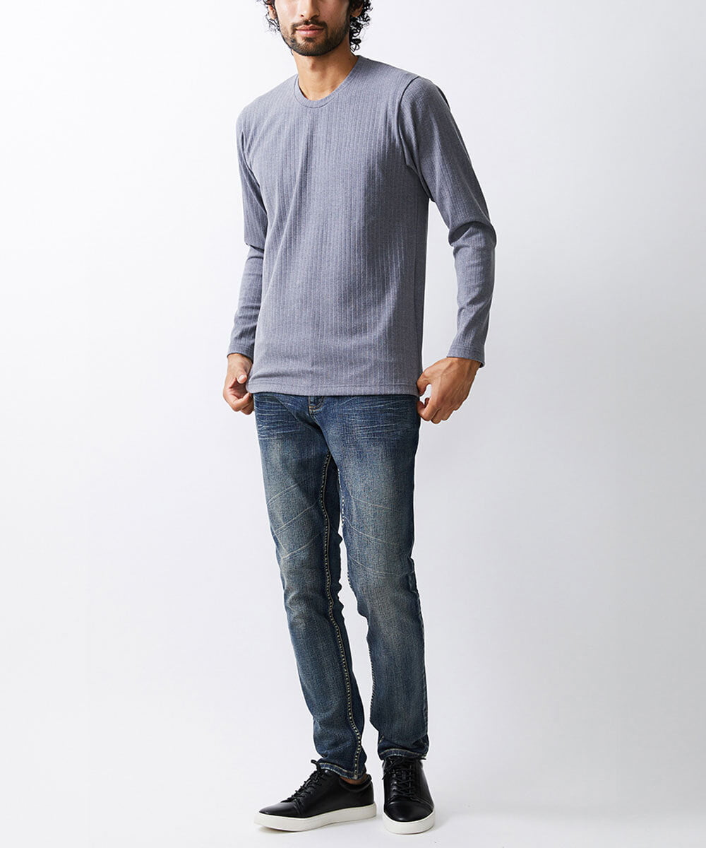 MKKAX33045 MK MICHEL KLEIN HOMME(MKミッシェルクランオム) 【WEB限定】ストライプカットソー グレー(92)