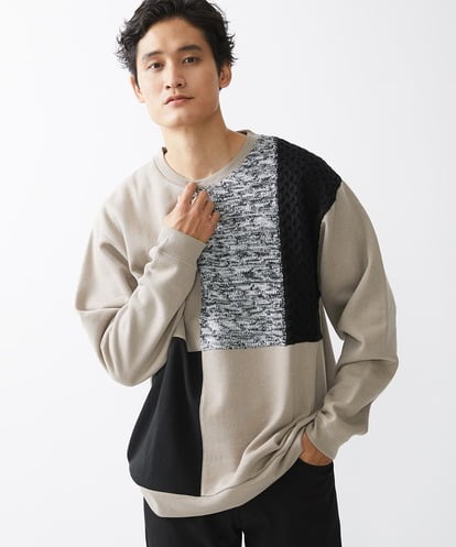 MKKAX80089 MK MICHEL KLEIN HOMME ニットブロックカットソー