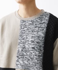 MKKAX80089 MK MICHEL KLEIN HOMME(MKミッシェルクランオム) ニットブロックカットソー アイボリー(80)