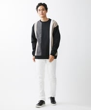MKKAX81089 MK MICHEL KLEIN HOMME(MKミッシェルクランオム) ストライプ切り換えカットソー ブラック(94)