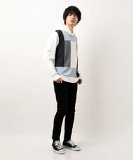 MKKCU03090 MK MICHEL KLEIN HOMME(MKミッシェルクランオム) ブロックパーカー ホワイト(90)