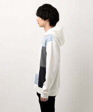 MKKCU03090 MK MICHEL KLEIN HOMME(MKミッシェルクランオム) ブロックパーカー ホワイト(90)
