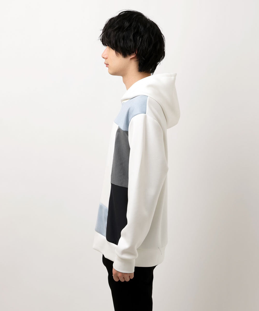 MKKCU03090 MK MICHEL KLEIN HOMME(MKミッシェルクランオム) ブロックパーカー ホワイト(90)