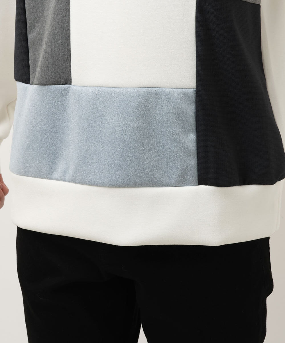 MKKCU03090 MK MICHEL KLEIN HOMME(MKミッシェルクランオム) ブロックパーカー ホワイト(90)