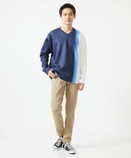 MKKDC01069 MK MICHEL KLEIN HOMME(MKミッシェルクランオム) ストライプグラデーションカットソー ネイビー