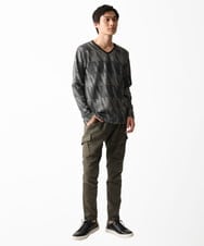 MKKDC33069 MK MICHEL KLEIN HOMME(MKミッシェルクランオム) Vネック長袖カットソー /幾何学模様 ブラック(94)